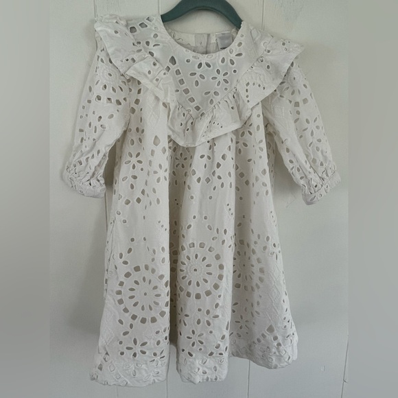 Nordstrom Other - Nordstrom White Eyelet Collared Lined Dress Pockets Beach Wedding Size 5